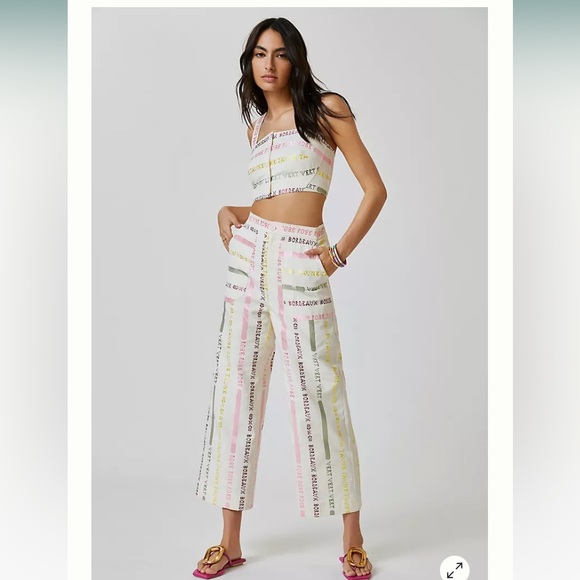 Anthropologie Pants - Anthropologie Two-piece Crop Top and Wide Leg Pant Set